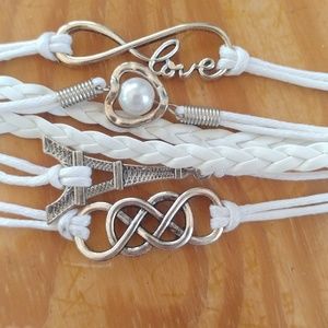 White braided love Infinity fashion jewelry bracel